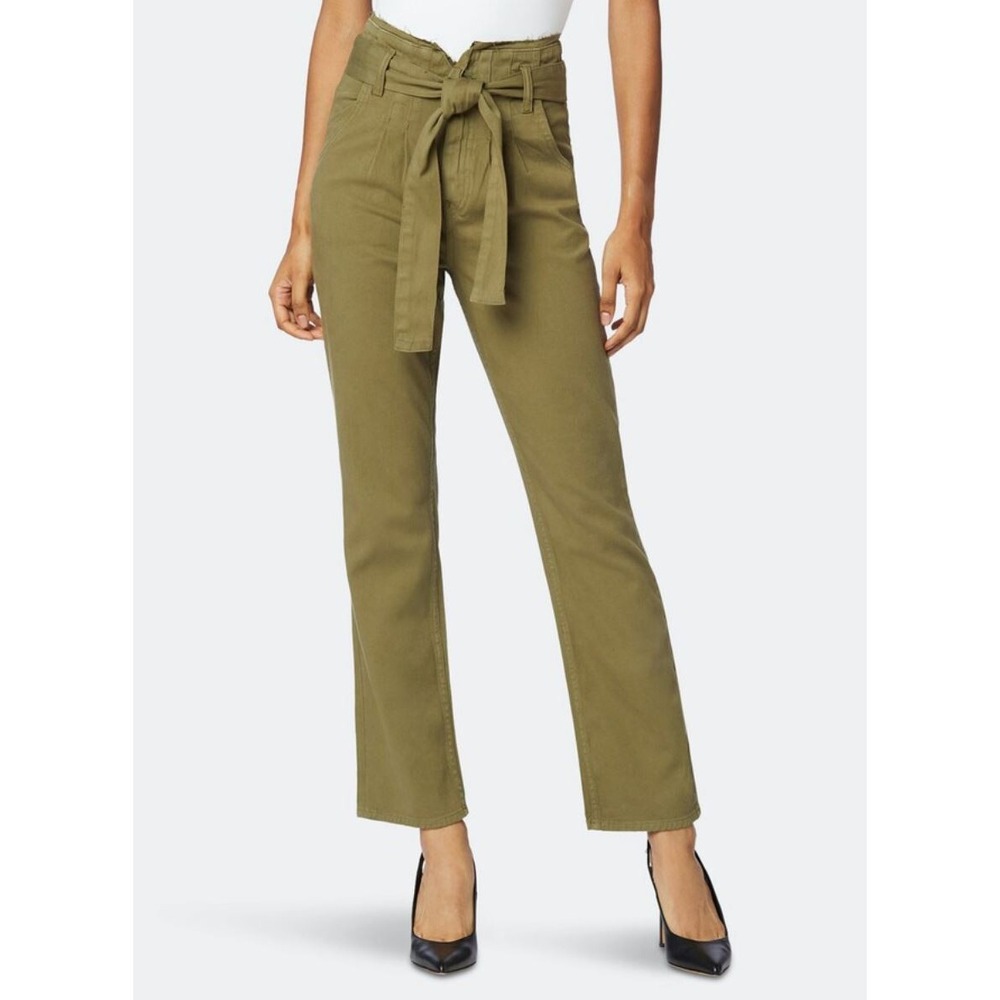 Hudson women pants WH2132GEA OVG1 remi HR paperbag green belted 25 $195